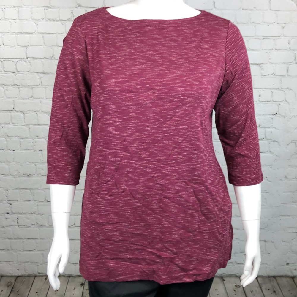Wine Colored Space Dyed Tunic Top Plus Size 0X - Picture 2 of 5